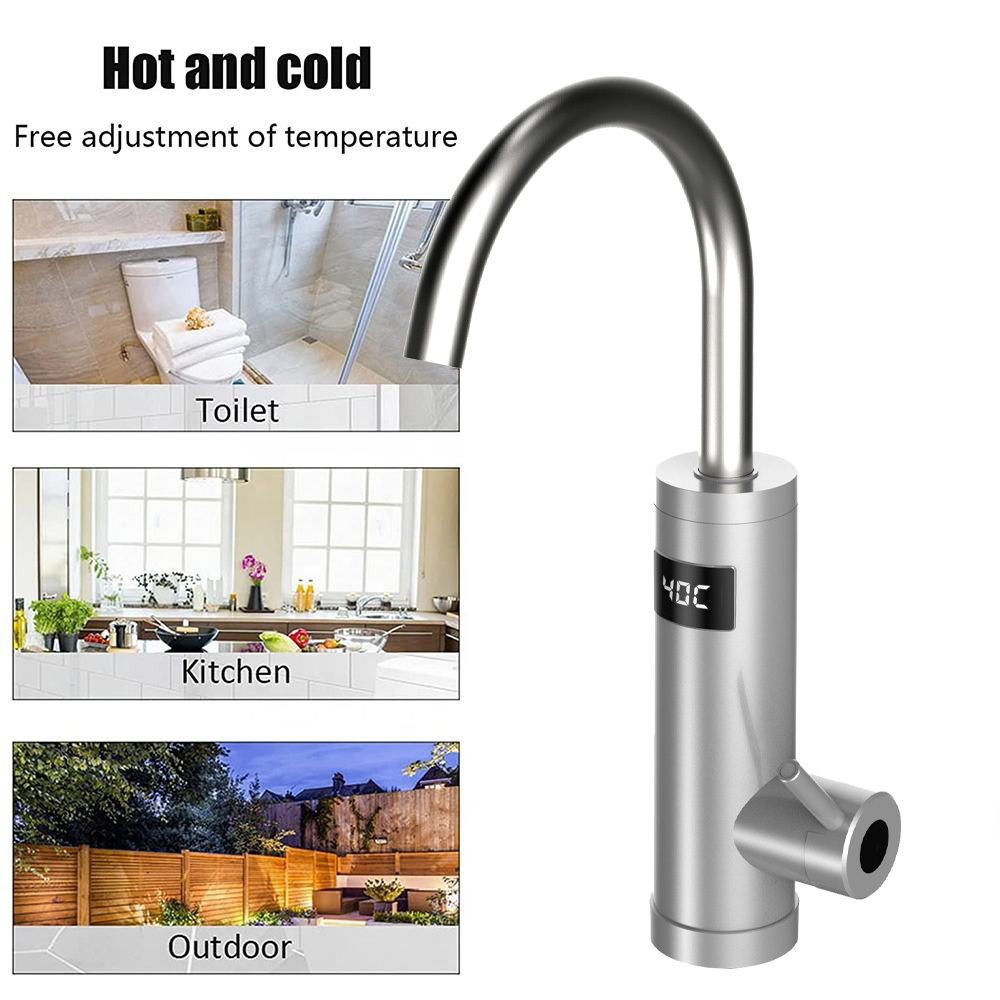 3200W Smart Tankless Water Heater Tap Electric Instant Hot Water Tap Desk Mount Hot Faucet Electric Instant Water Heater Tap