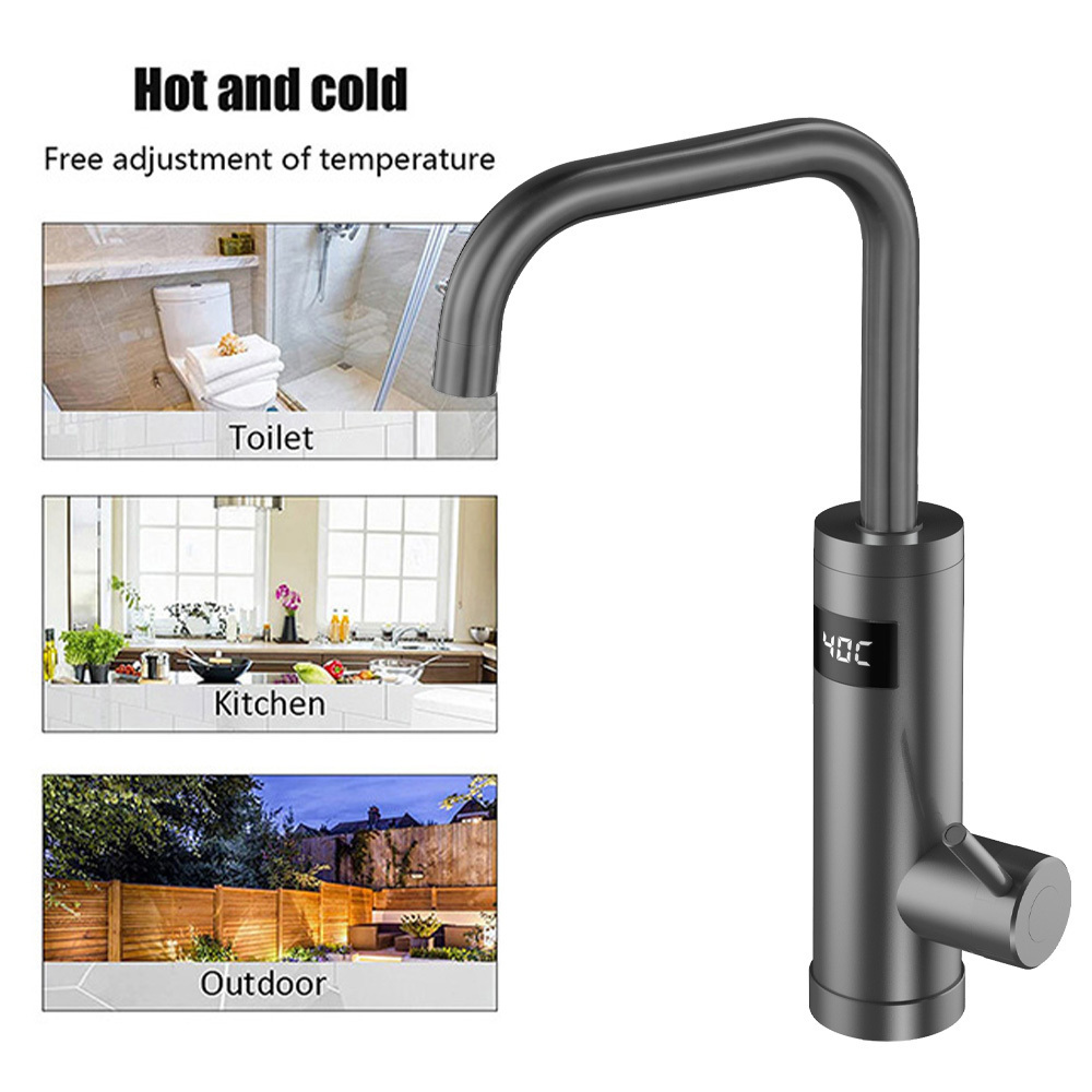 Hot Water Tap 3000W 220V/110V Kitchen Faucet Stainless Steel Instant Electric Water Heating Heater Electric Hot Water Faucet