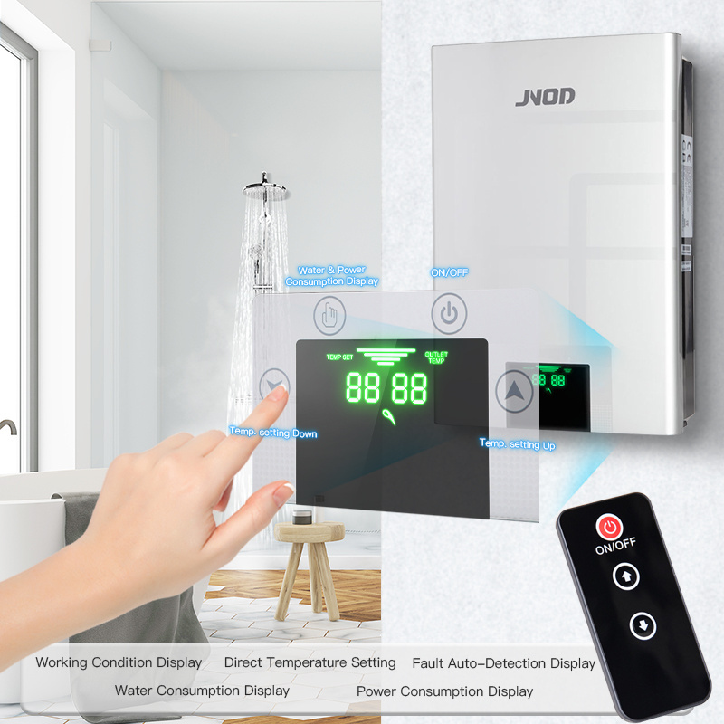 JNOD High Efficiency Electric Water Heater Tankless 400V with LED Display Instant Electric Water Heater