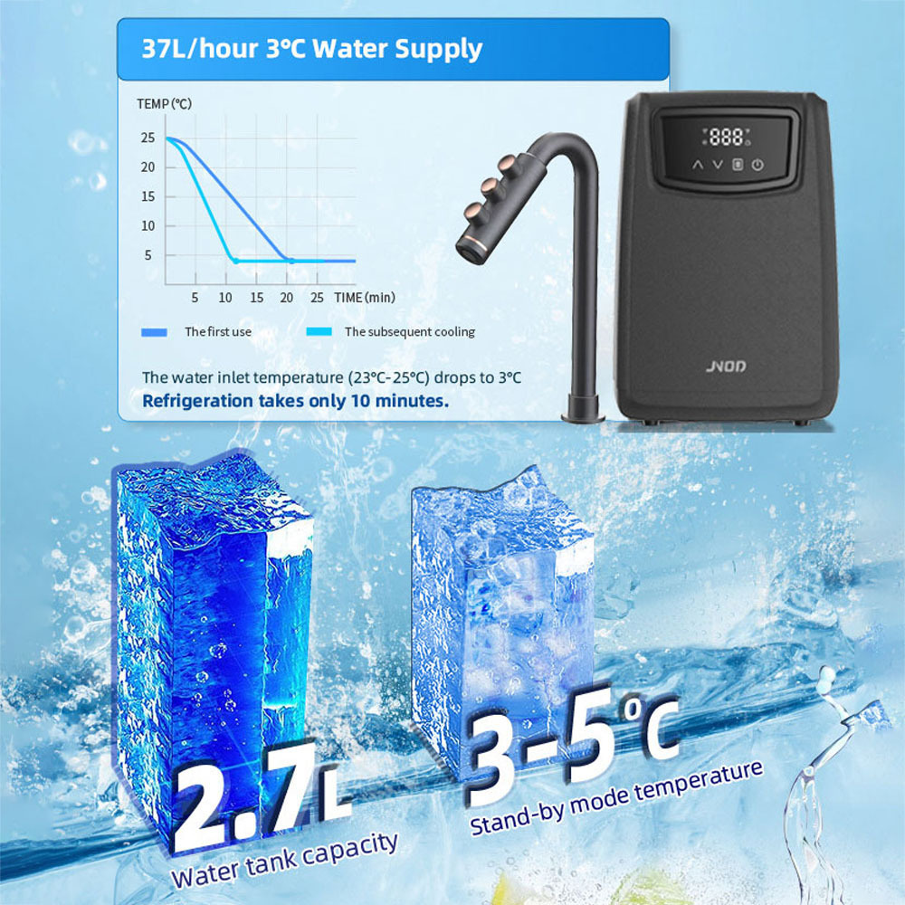 Smart 3 in 1 Sparkling Kitchen Taps Co2 Soda Maker Hot and Cold Water Drinking Machine Counter Top Water Dispenser with Fridge