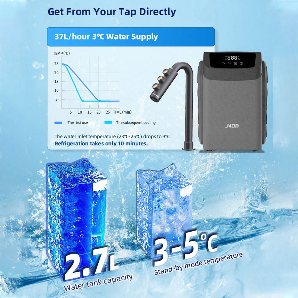 Tuya App Control 5 in 1 Under Sink Water Filter Dispenser Hot Cold Water Counter Top Water Cooler Dispenser with Fridge