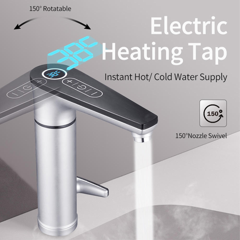 Wholesale Tankless 3300W LED Display Heating Faucet Smart Kitchen Instant Hot Water Tap Electric Faucet