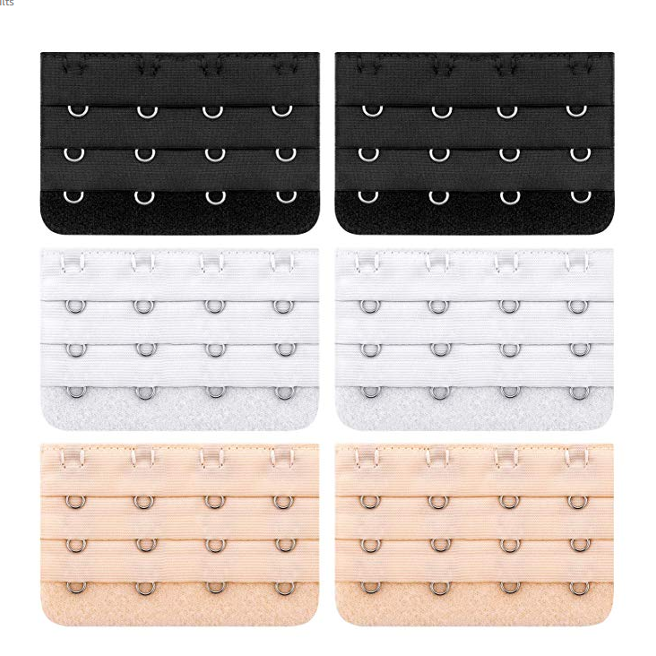 Lady Garment Accessories Nylon 3&4 Hooks  Bra Hook And Eye Back Bra Extender