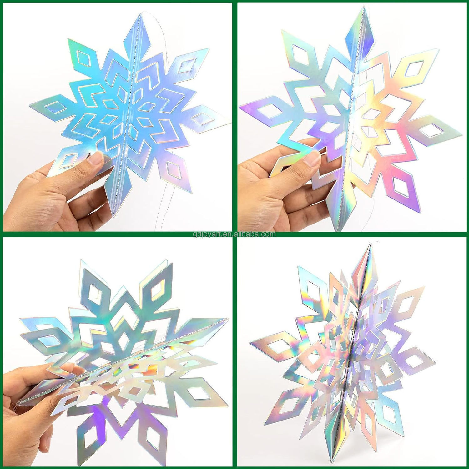 Festival Decoration Paper Christmas Tree Hanging Ornament Tree Pendants With Snowflake Design Party Decoration