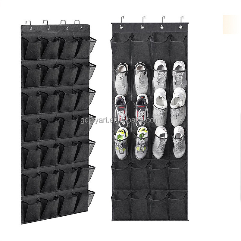 Foldable 24 Pockets Over The Door Wall Mounted Hanging Shoe Storage Bag Organizer