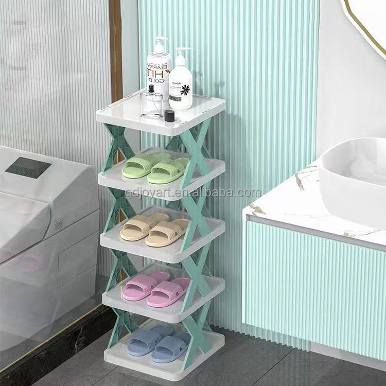 Living Room Plastic Shoe Rack Standing Stackable Shoe Shelf for Home Foldable Shoes Organizer