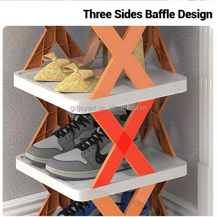 Living Room Plastic Shoe Rack Standing Stackable Shoe Shelf for Home Foldable Shoes Organizer