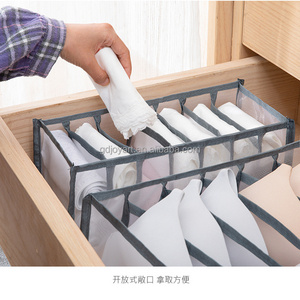 nylon clothes drawer storage bag divider closet organizer foldable mesh underwear bra socks storage box