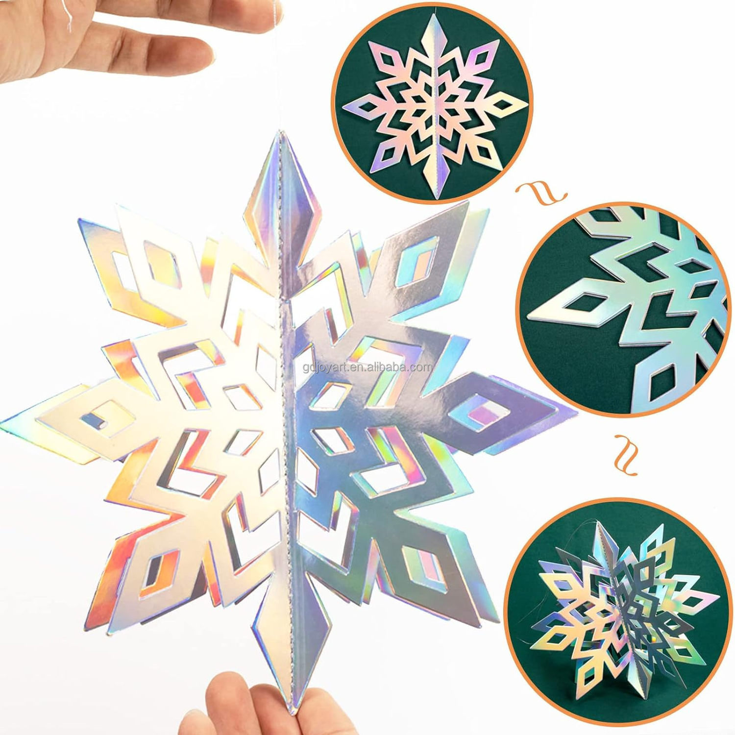 Festival Decoration Paper Christmas Tree Hanging Ornament Tree Pendants With Snowflake Design Party Decoration