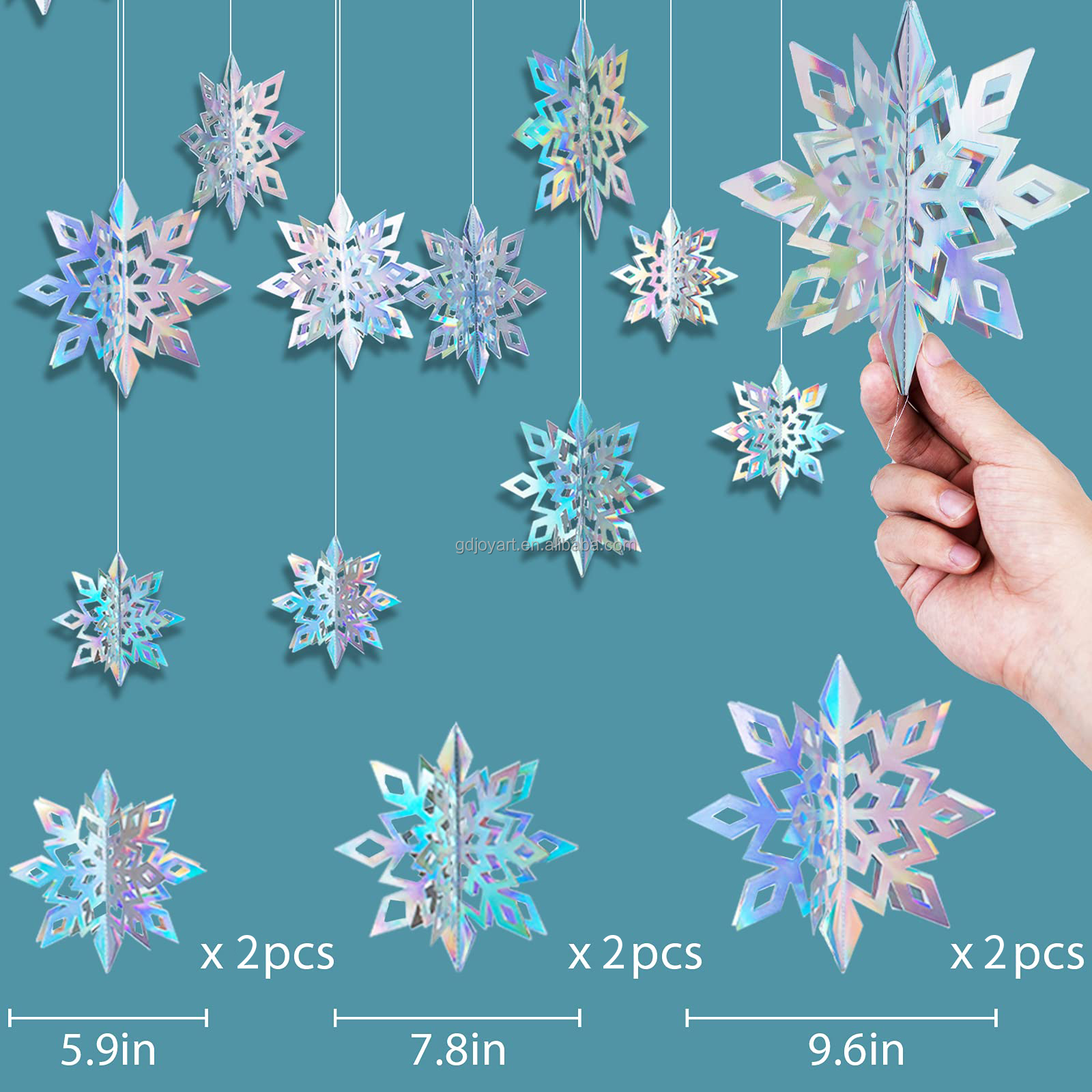 Festival Decoration Paper Christmas Tree Hanging Ornament Tree Pendants With Snowflake Design Party Decoration