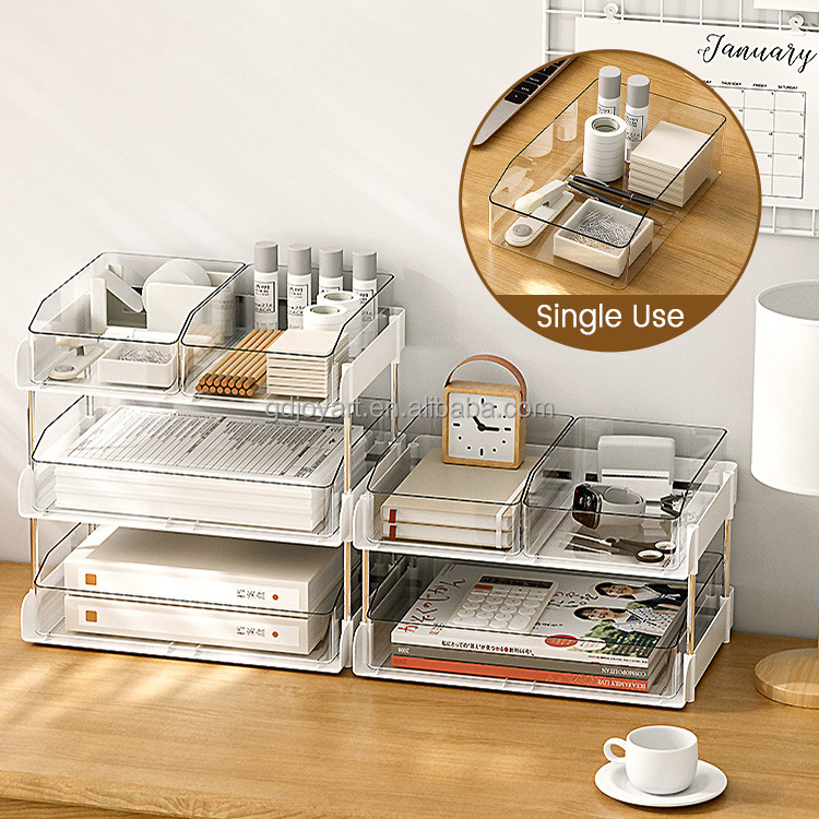 Storage Drawers Desk Organizer Plastic Bin Stackable Desk Organizer Drawers Desktop Storage Box