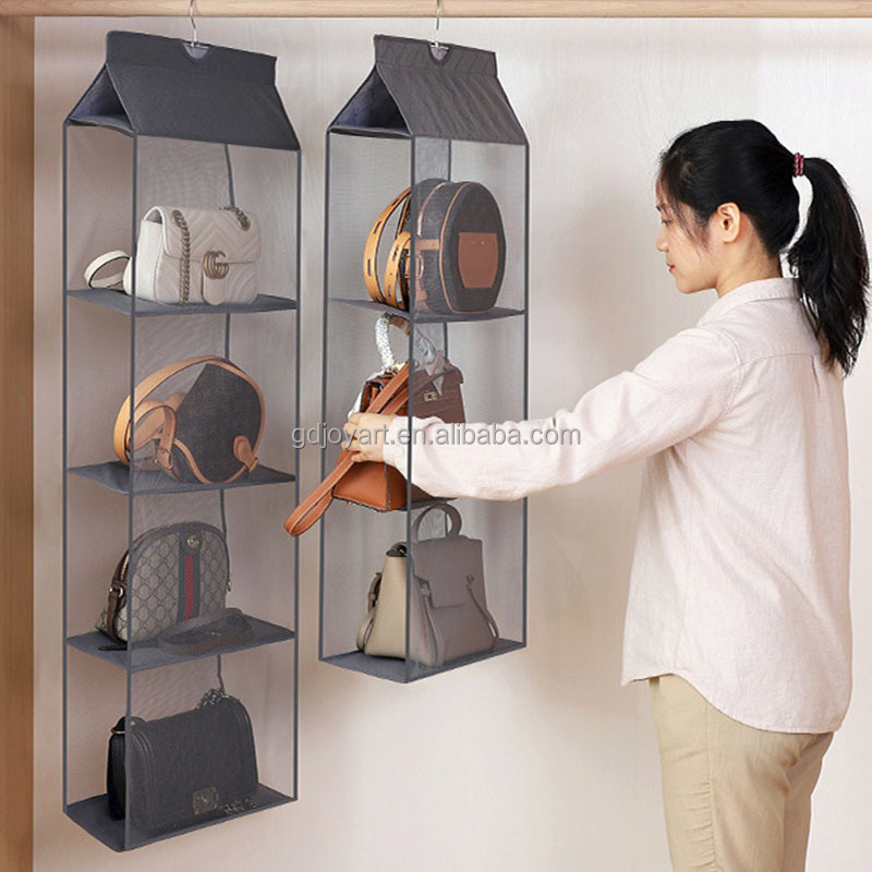 Hanging Handbag Organizer For Wardrobe Closet Transparent Storage Bag Door Wall Clear Sundry Shoe Bag With Hanger Pouch