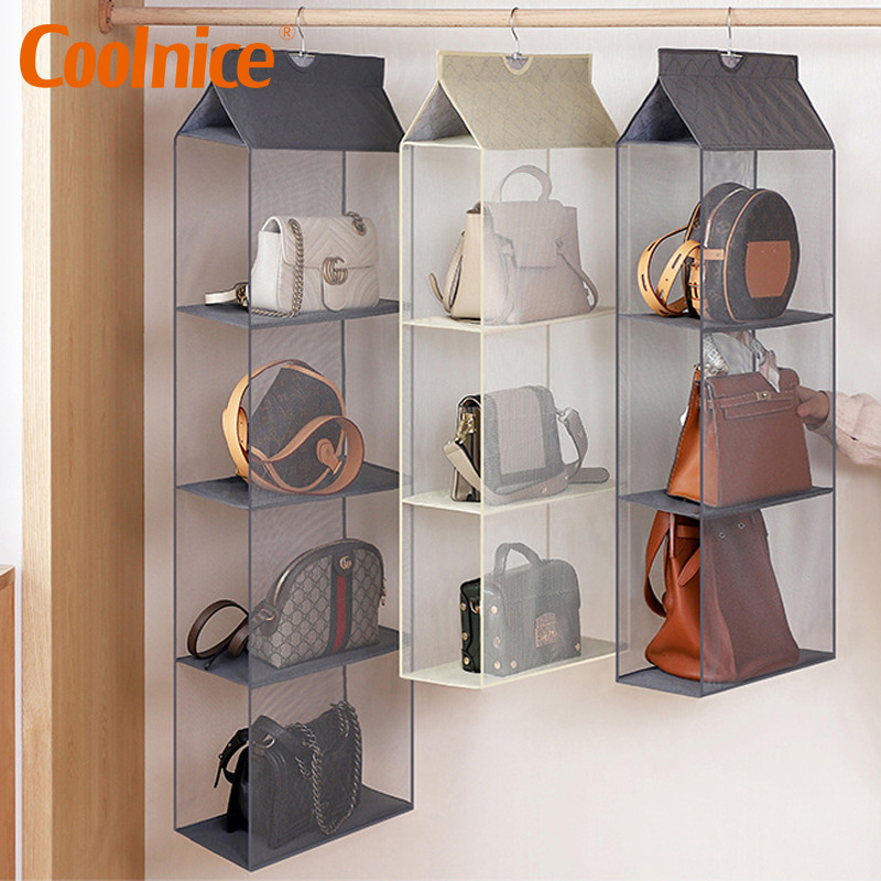 2022 Cheap Wholesale Thicken Six-sided Double-sided Bag Storage Bag Multifunction Handbag Storage Hanging Closet Organizer