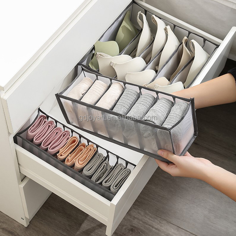 Foldable Organizer Storage Box For Underwear Bras Socks Compartment Closet Underwear Organizer Drawer