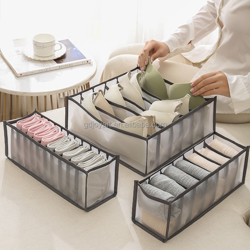 Foldable Organizer Storage Box For Underwear Bras Socks Compartment Closet Underwear Organizer Drawer