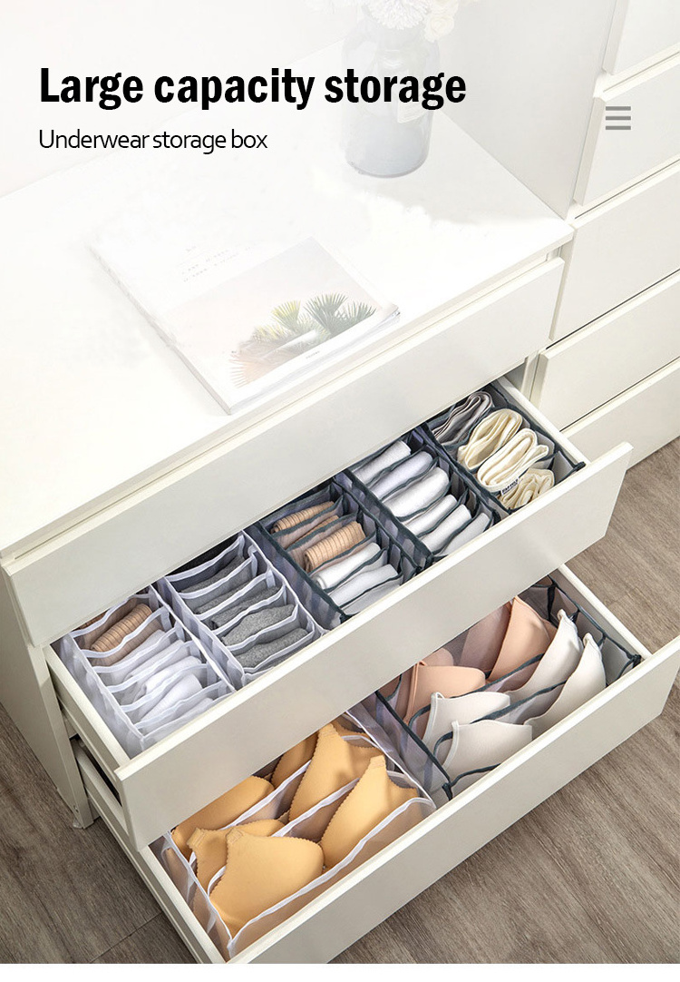 nylon clothes drawer storage bag divider closet organizer foldable mesh underwear bra socks storage box