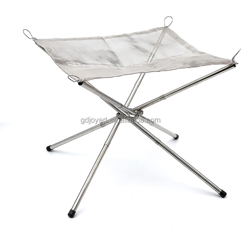 Stainless Steel Portable Folding Fire Pit Outdoor Bonfire Stand Mesh Sheet