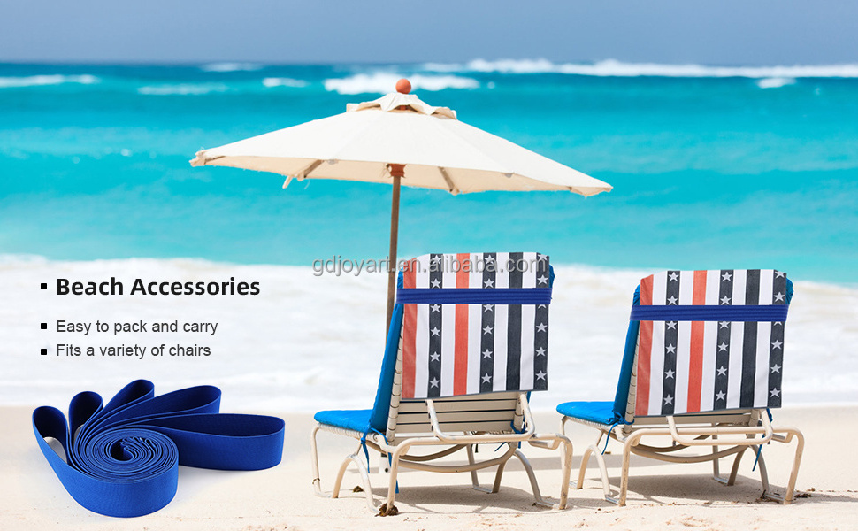 7.8inch Windproof Eco-friendly Silicone Elastic Thick Multi Function Beach Chair Clips Bands