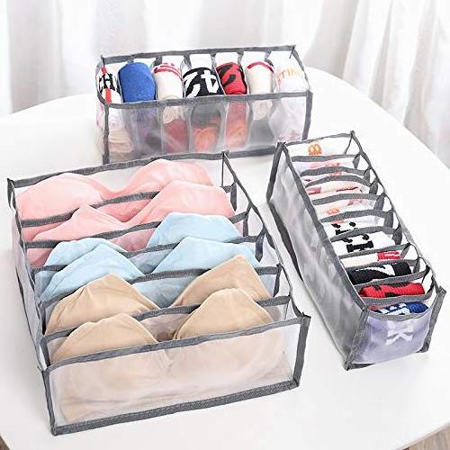 Mesh clothes storage box shirt panties organizer foldable jeans pants storage box closet underwear storage