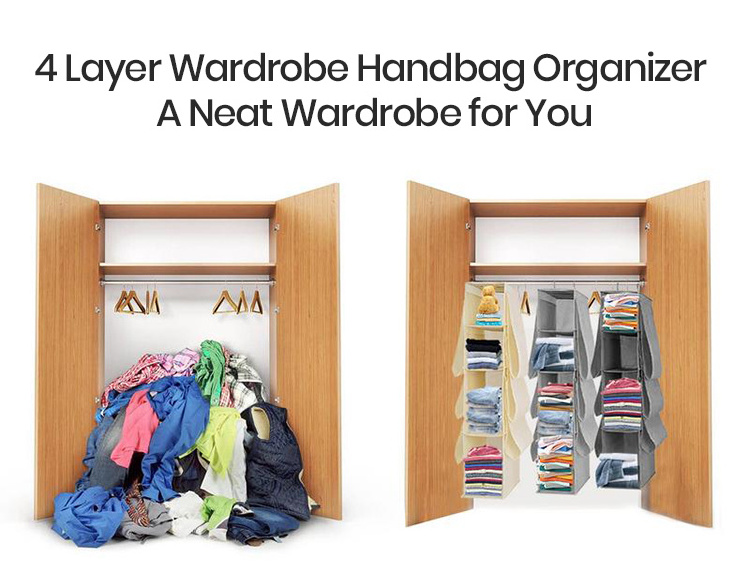 10-Shelf wardrobe Hanging Clothes Storage Box Collapsible Accessory Shelves Hanging Closet Organizer