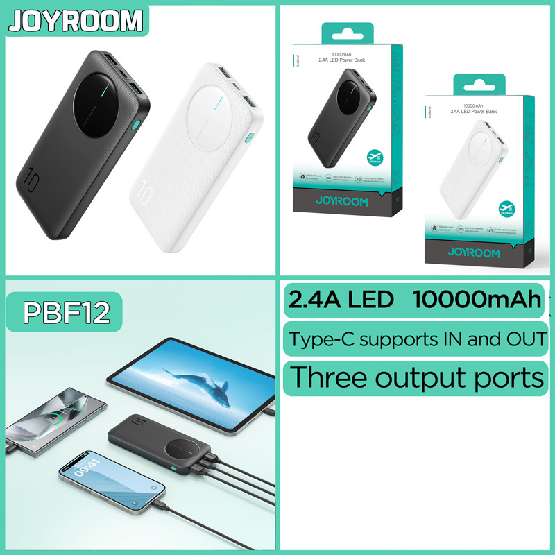 JOYROOM Custom LOGO Portable 10000mah Moilbe Polymer Powerbank Small Ultra Thin Li Battery Safe Power Bank