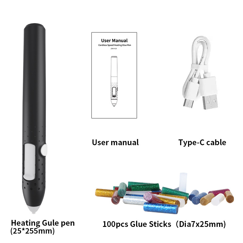 Speed-heating electric hot melt glue pen cordless rechargeable automatic intelligent diy creativity glue pen JSK-H18