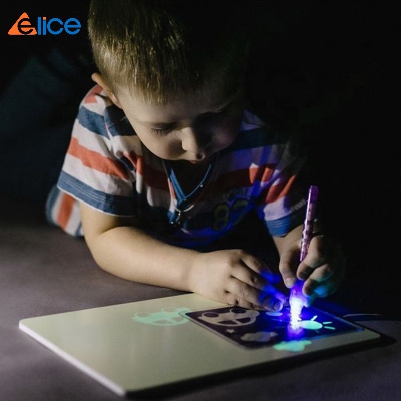 JSK A4 technical drawing board Glowing Magic pad New Drawing toys LED Pen Writing Drawing Board for Kids in night