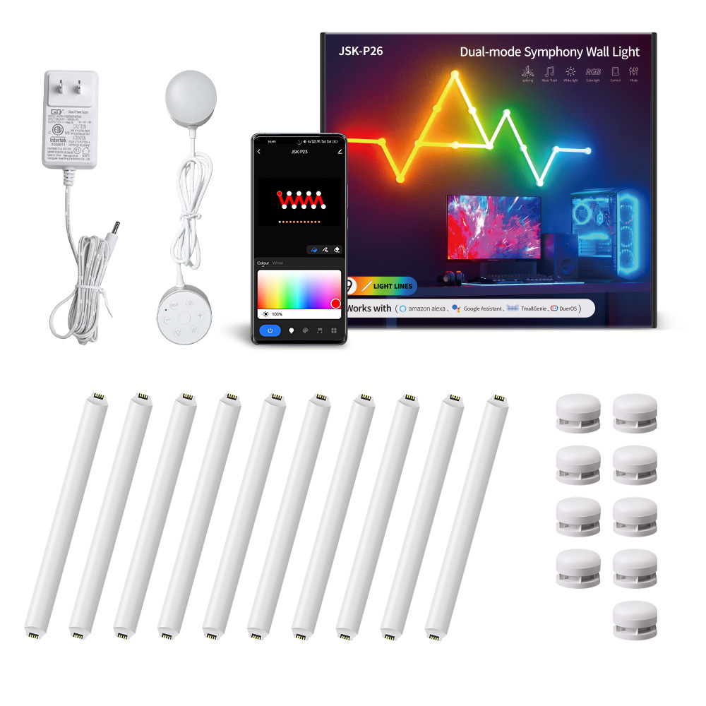 Wall Rgb Smart Splicing Lighting Music Sync Bar Home Decor Led Light 44 Modes For Gaming Streaming Smart Home Lights