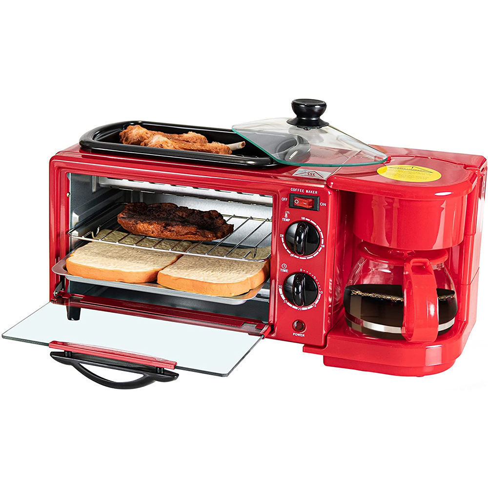 Good Quality TOASTER OVEN Coffee Maker machine family electric 3 in 1 Breakfast Makers