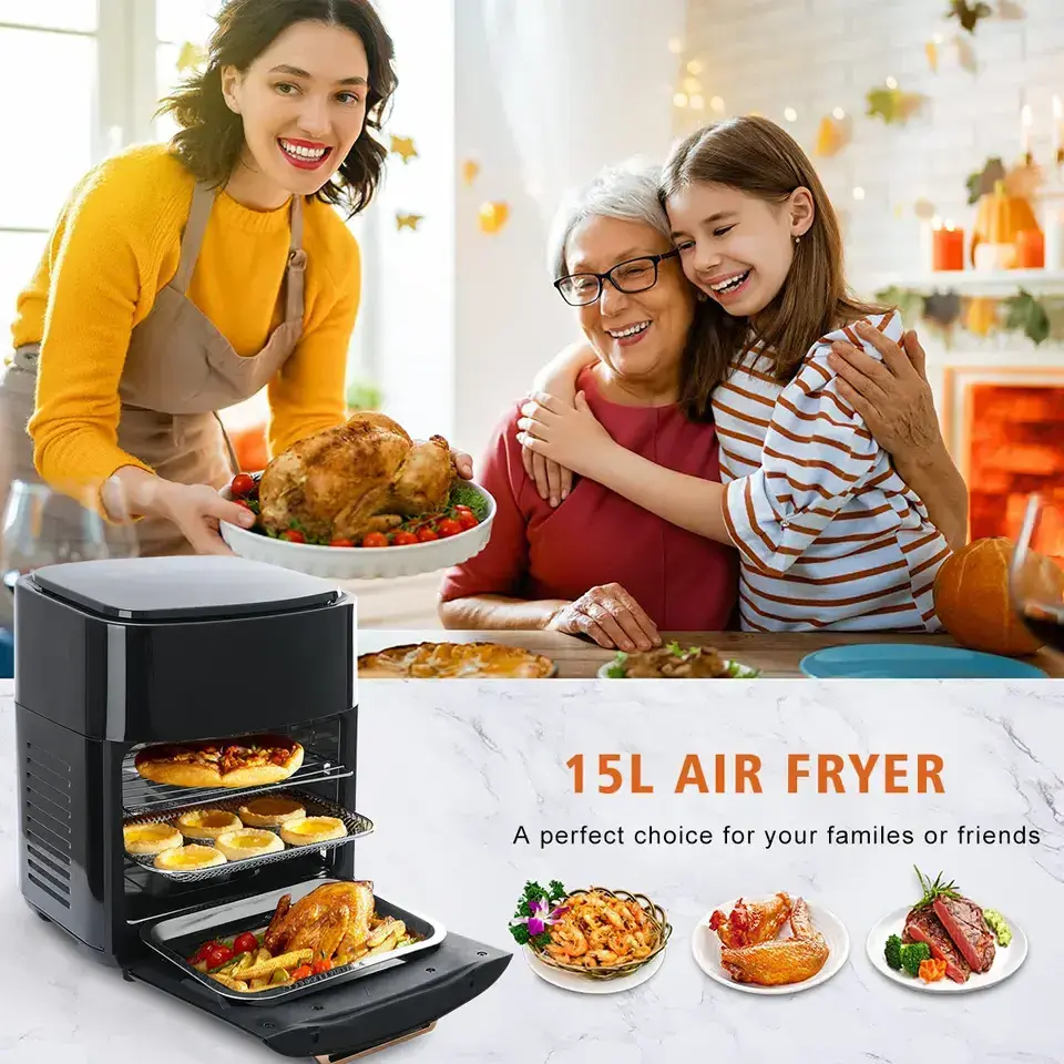 Multifunct Electric Deep Fryers Oil-Free Air Fryer 15L French Fries 1700W Toaster Air fryer