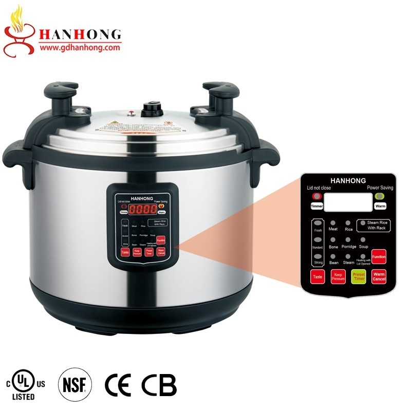 Hot Sale Large capacity 17L 21L 25L 33L 45L 55L 65L multicooker commercial industrial stainless steel electric pressure cooker