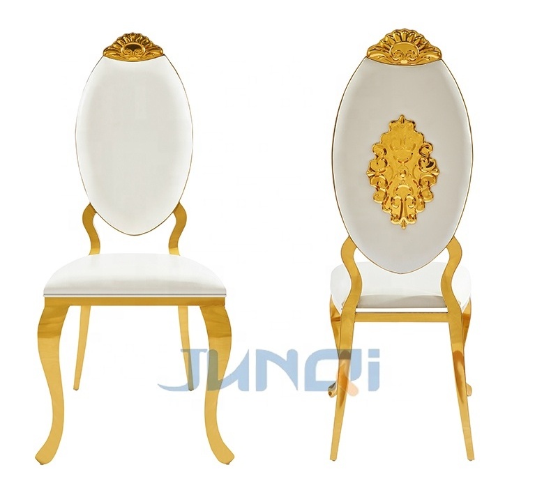 Factory wholesale velvet round back golden metal hotel wedding royal chair stainless steel hotel banquet event wedding chair