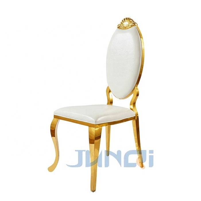 Factory wholesale velvet round back golden metal hotel wedding royal chair stainless steel hotel banquet event wedding chair