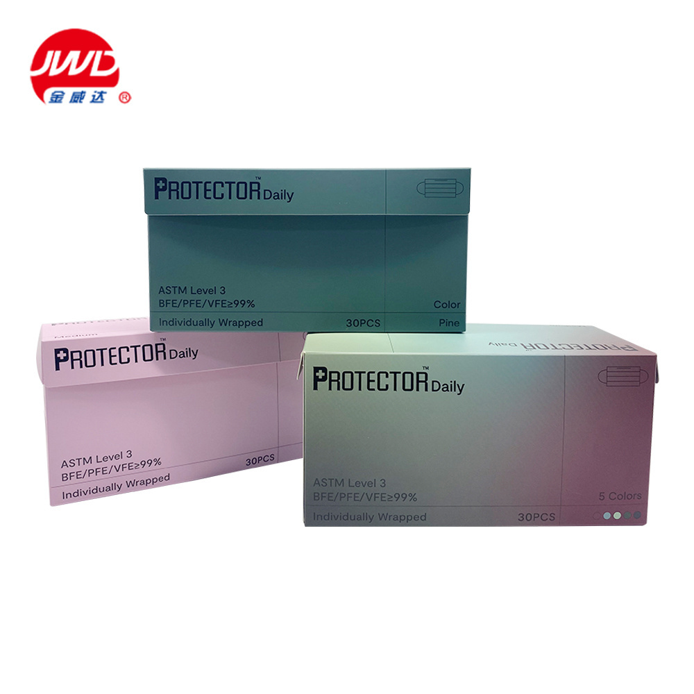 Convenient used  daily protector sterile white paper box packaging for medical mask