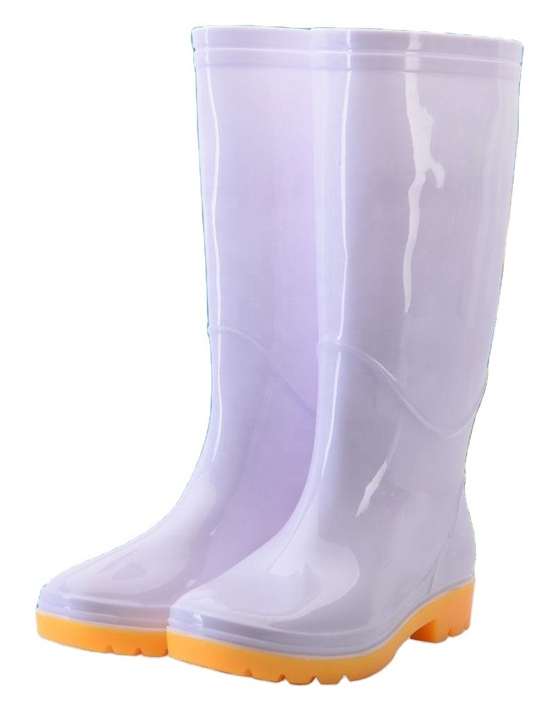 Food  Industry  Rain Boots White  Wholesale  Natural  Rubber  PVC Silicone Slip-Resistant Gumboots   For  Men