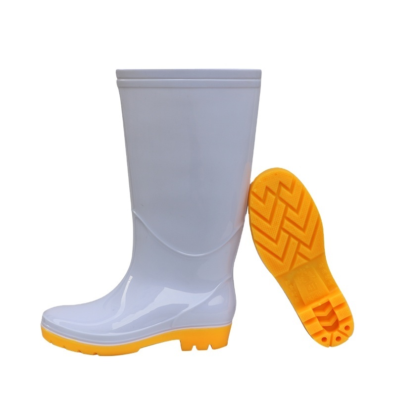 Food  Industry  Rain Boots White  Wholesale  Natural  Rubber  PVC Silicone Slip-Resistant Gumboots   For  Men