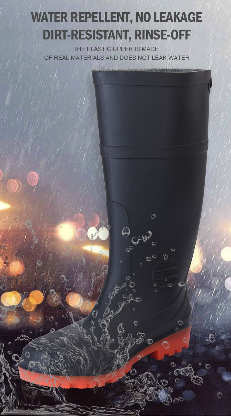 anti slip unisex plastic pvc rain boots waterproof shoes for men high heel gum wellington boots rubber pvc custom