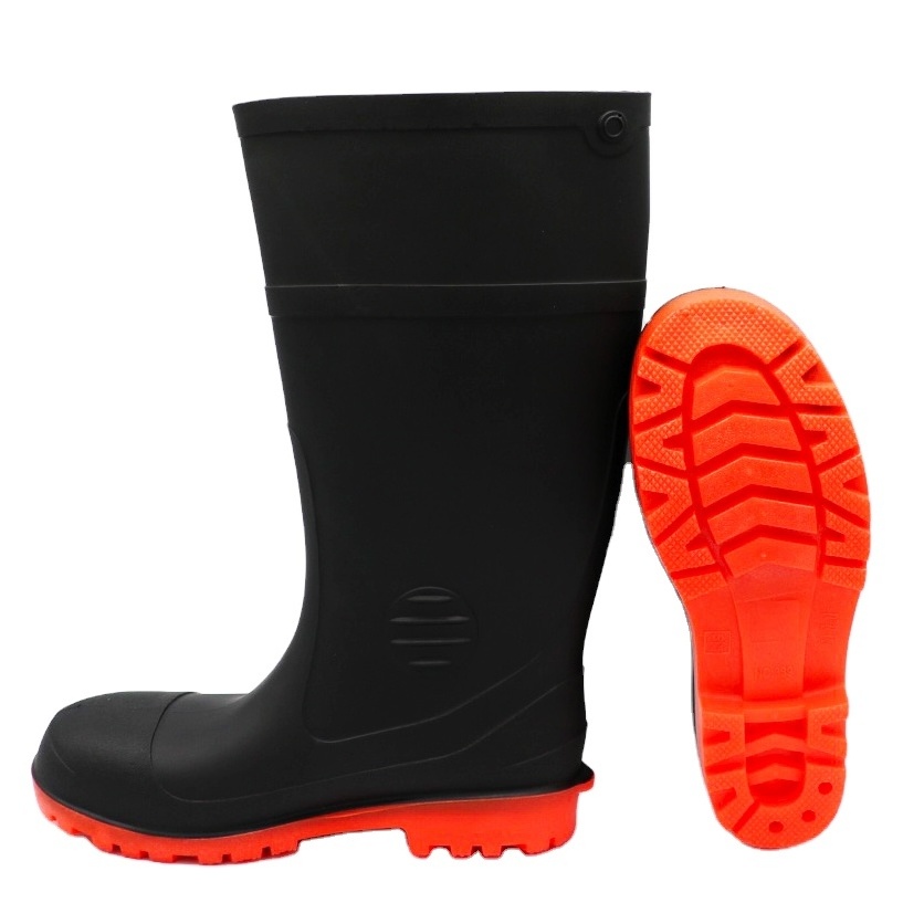 anti slip unisex plastic pvc rain boots waterproof shoes for men high heel gum wellington boots rubber pvc custom