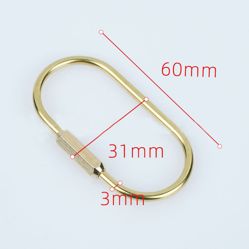 Solid brass various shape key ring hook