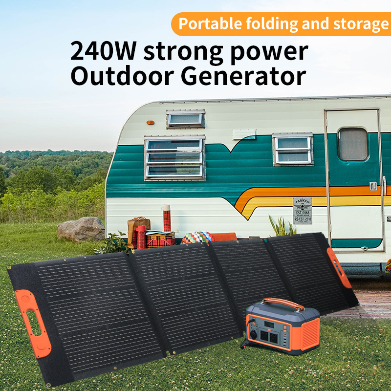 200W 240W Portable Solar Panel, Foldable & Durable, Complete with an Adjustable Kickstand Case, Waterproof IP68 for Outdoor