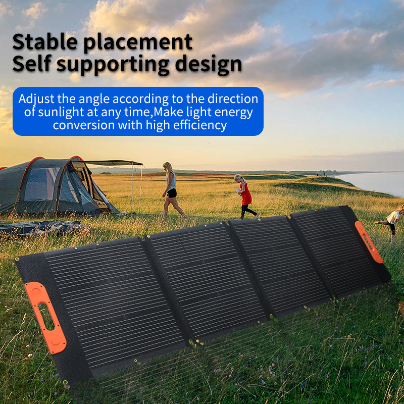 200W 240W Portable Solar Panel, Foldable & Durable, Complete with an Adjustable Kickstand Case, Waterproof IP68 for Outdoor