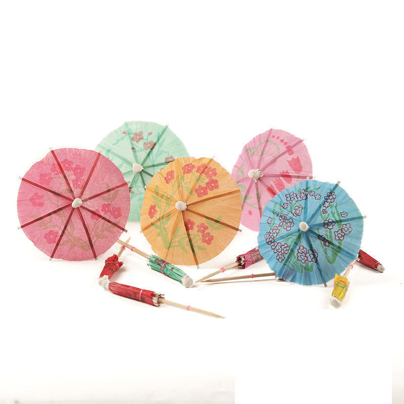 Wholesale Wood Bamboo Colorful Cocktail Umbrella Toothpicks Flag picks Sticks For Cakes