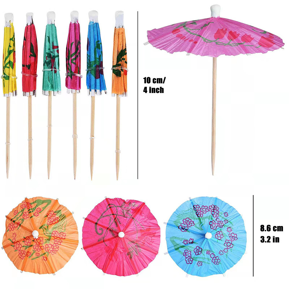 Wholesale Wood Bamboo Colorful Cocktail Umbrella Toothpicks Flag picks Sticks For Cakes