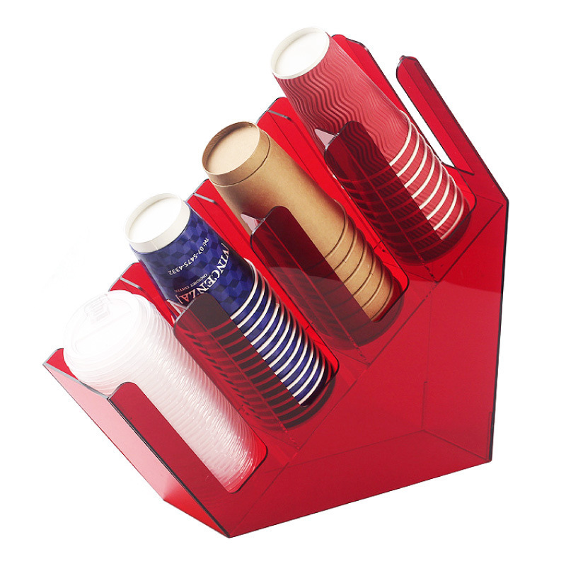 Manufacturer Commercial Paper Cup Holder Dispenser Disposable Cup Stand Storage Rack Shelves