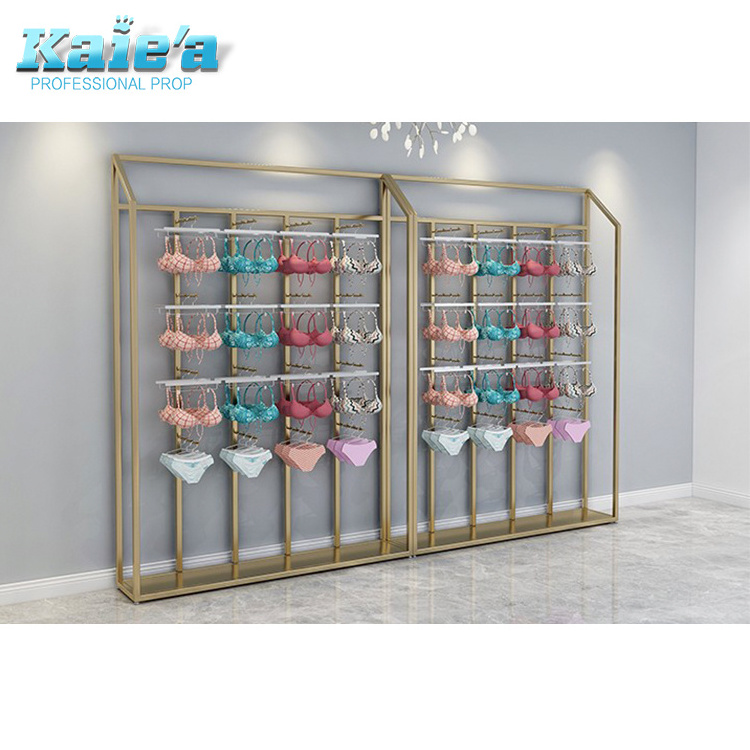 beautiful pink underwear display stand, wall rack clothes shelf