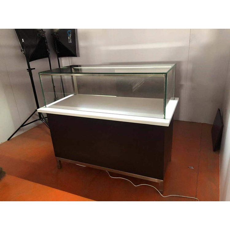 Tempered Glass Jewelry Showcase Counter LED Lighting