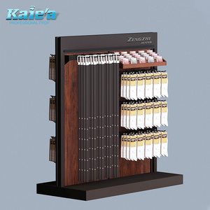 Customized fashion retail store belt display rack with wood