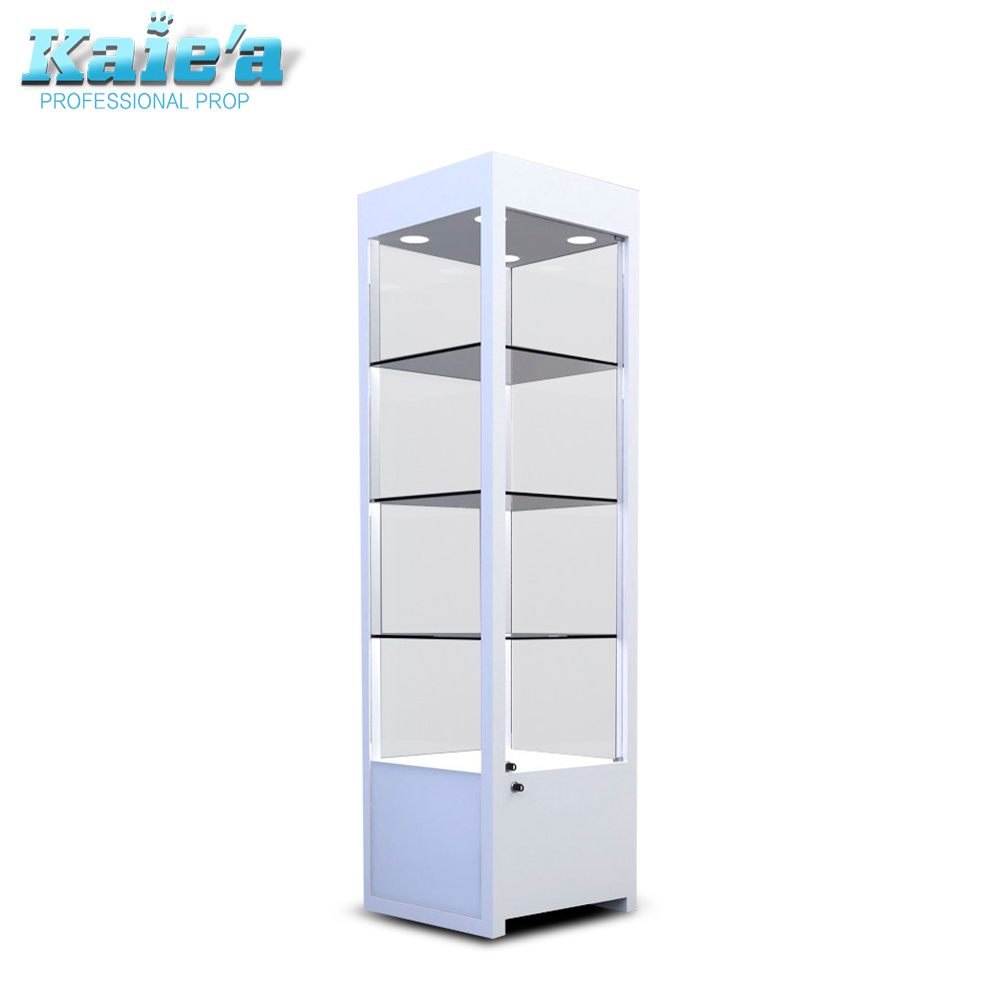 Modern design luxury glass used jewelry display showcase mall jewelry counter lighted metal glass top jewelry display case