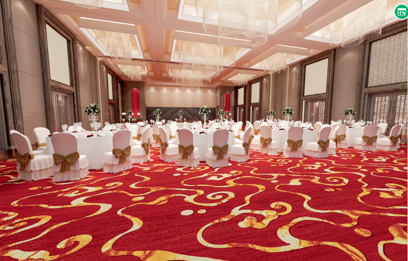 new design fire rating water proof wall to wall restaurant floor carpet custom made into design and size