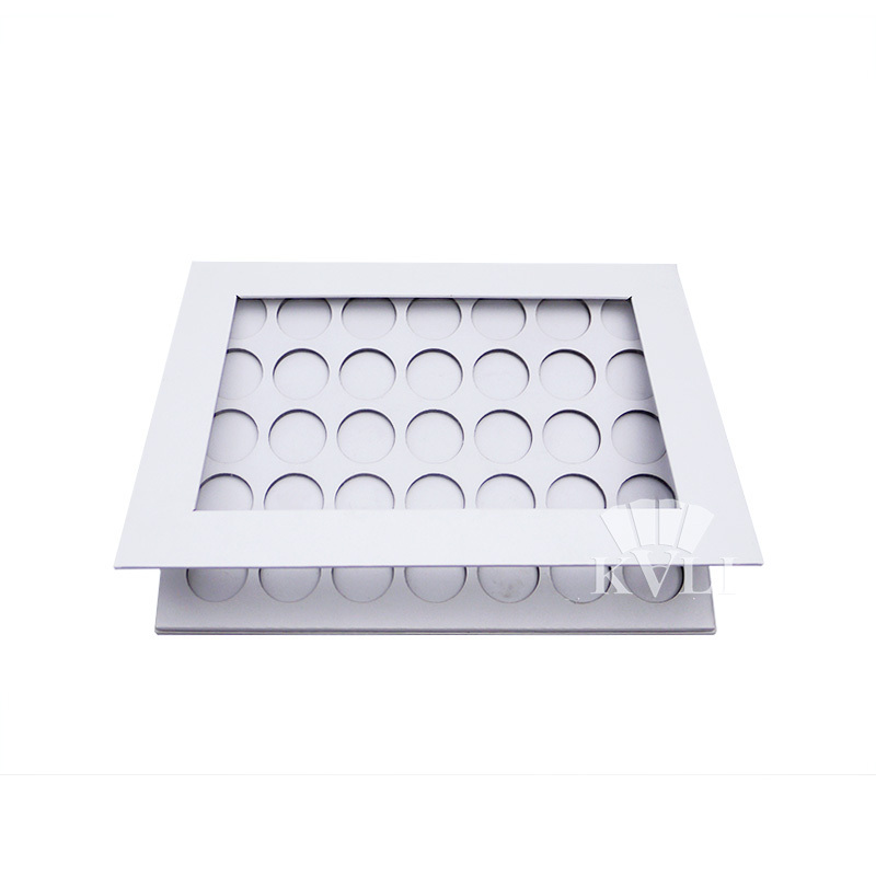 Wholesale Bulk 35 Color Empty Eyeshadow Palette With Clear Window Makeup White Cardboard Packaging